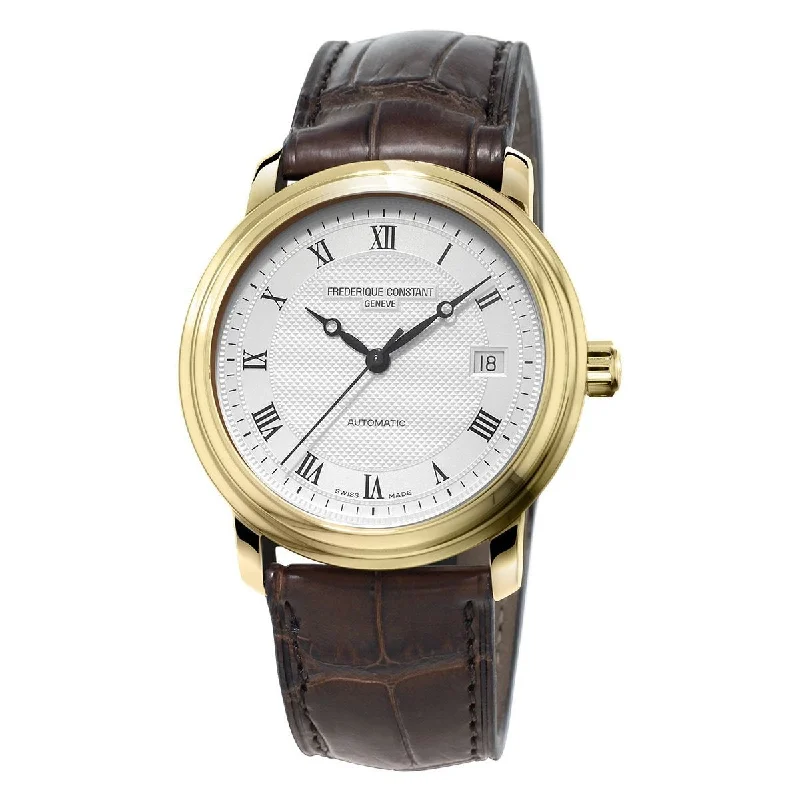 Daily bold watches-Frederique Constant Men's FC-303MC4P5 Classics Brown Leather Watch