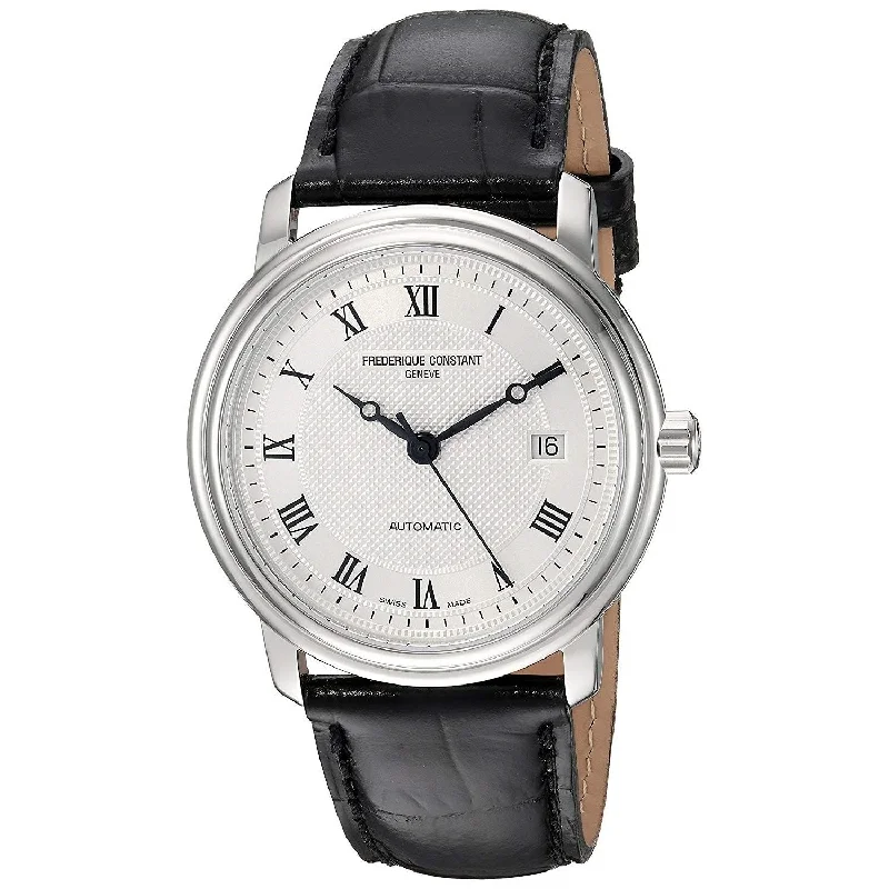 Thick rim watches-Frederique Constant Men's FC-303MC4P6 Classic Black Leather Watch