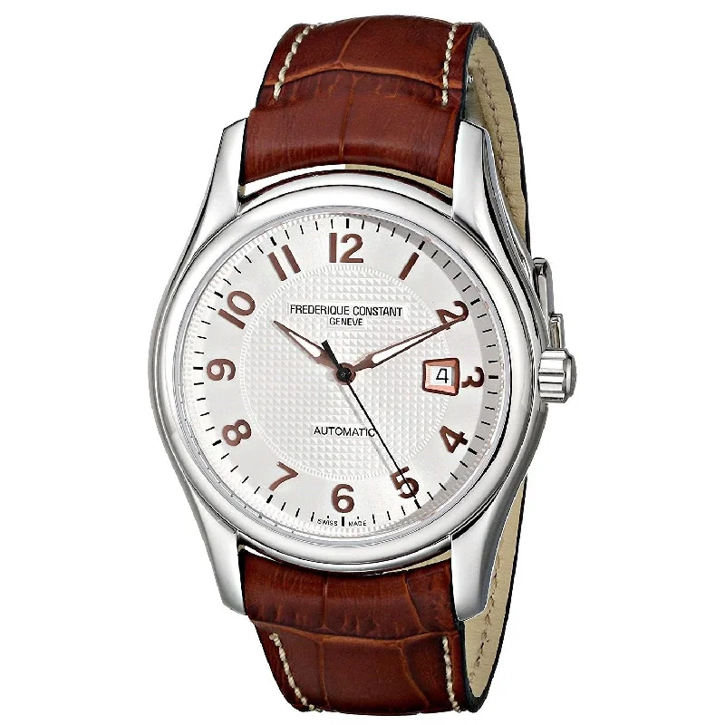 Pure analog watches-Frederique Constant Men's FC-303RV6B6 Runabout Brown Leather Watch