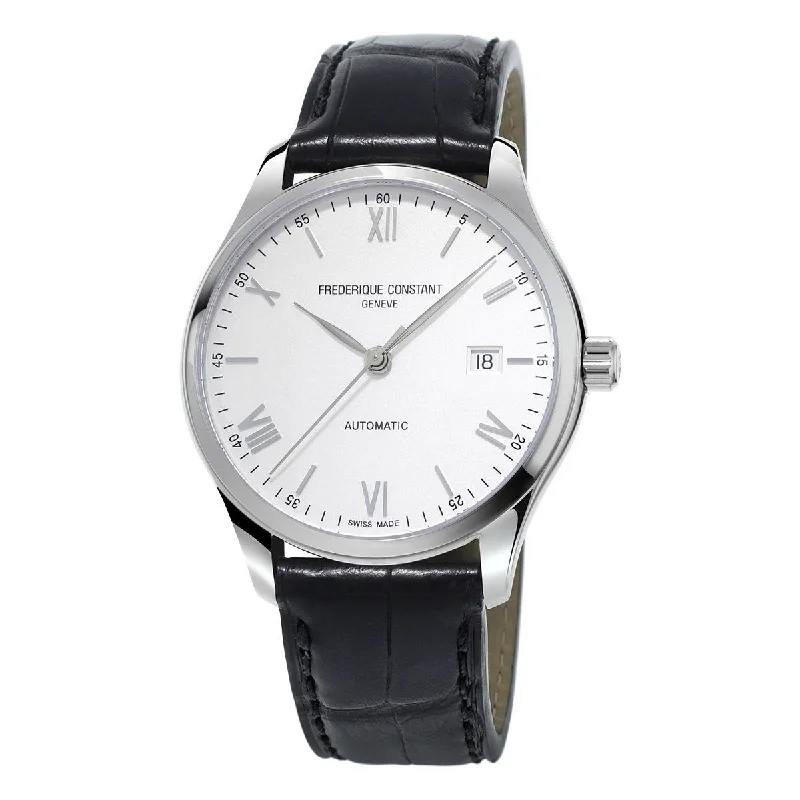 Bright dial watches-Frederique Constant Men's FC-303SN5B6 Classics Black Leather Watch