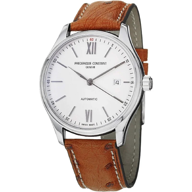 High shine watches-Frederique Constant Men's FC-303WN5B6OS Classics Brown Leather Watch