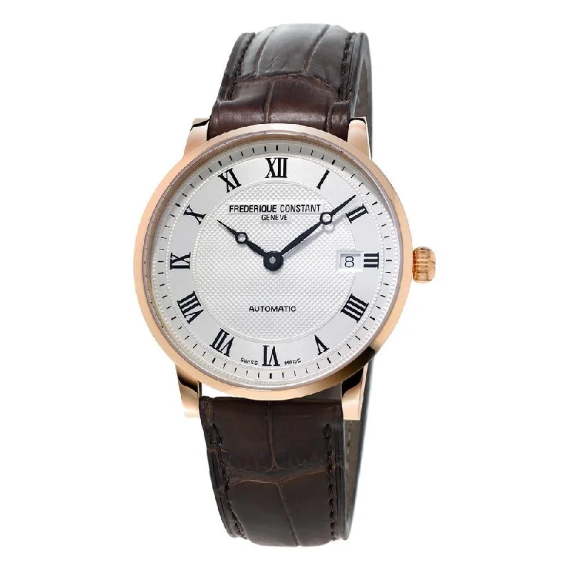 Quartz strap watches-Frederique Constant Men's FC-316MC5B9 Constant Classic Brown Leather Watch