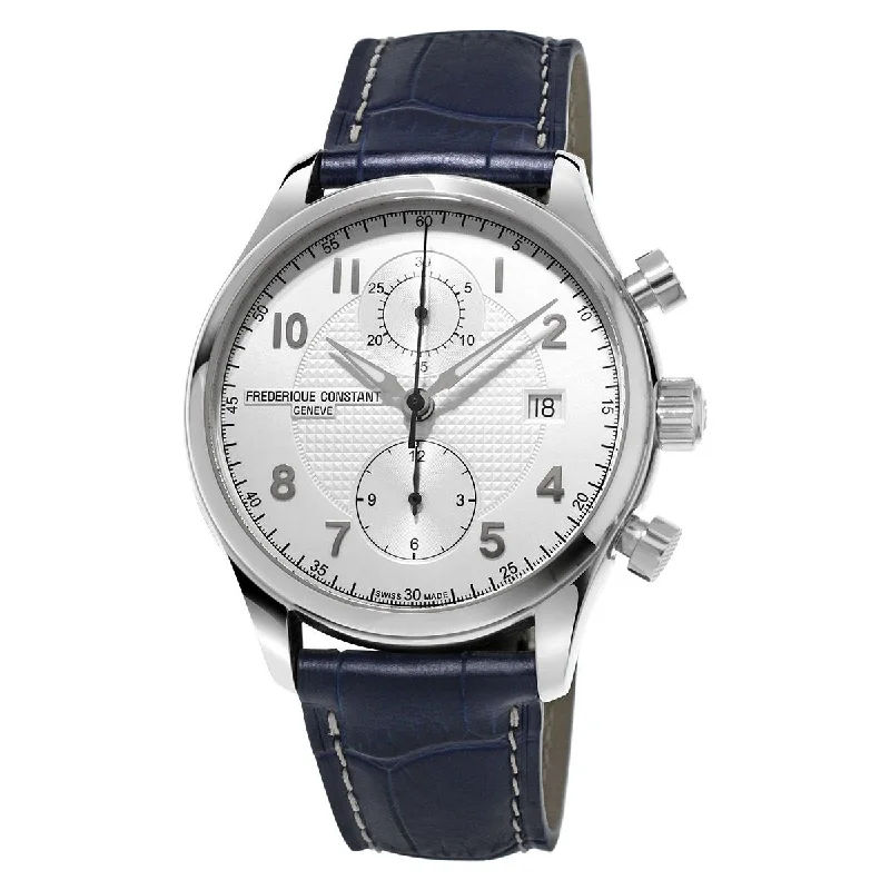 Sporty sleek watches-Frederique Constant Men's FC-393RM5B6 Runabout Chronograph Blue Leather Watch