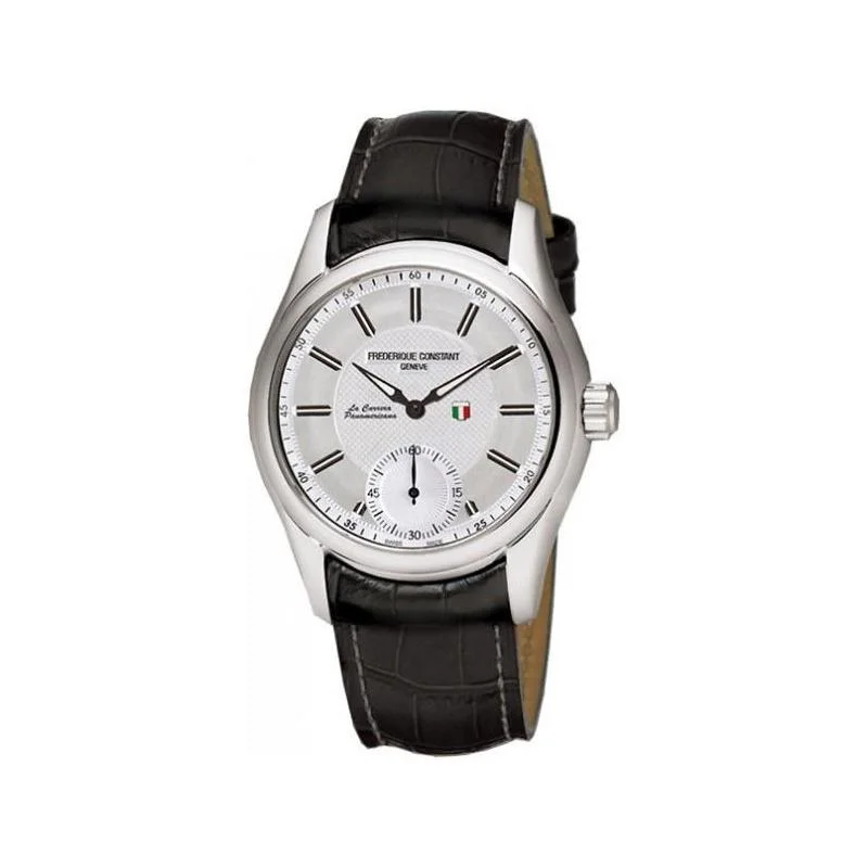 Diamond dial watches-Frederique Constant Men's FC-435S6B6 Vintage Rally Black Leather Watch