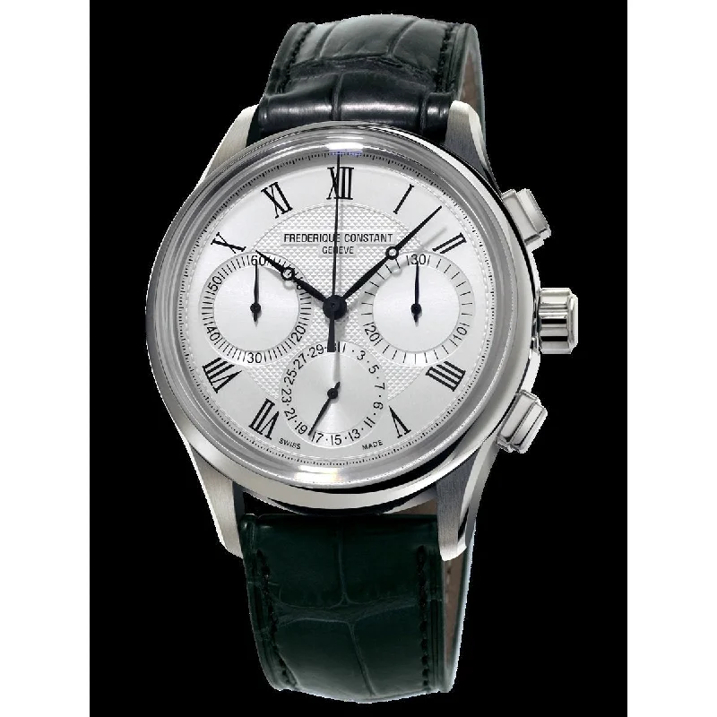 Pure quartz watches-Frederique Constant Men's FC-760MC4H6 Manufacture Chronograph Black Leather Watch