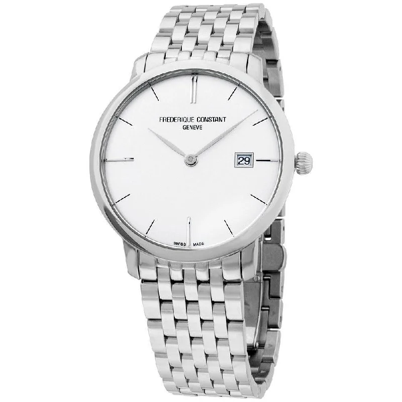 Mesh face watches-Frederique Constant Men's FC306S4S6B2 Slimline Stainless Steel Watch