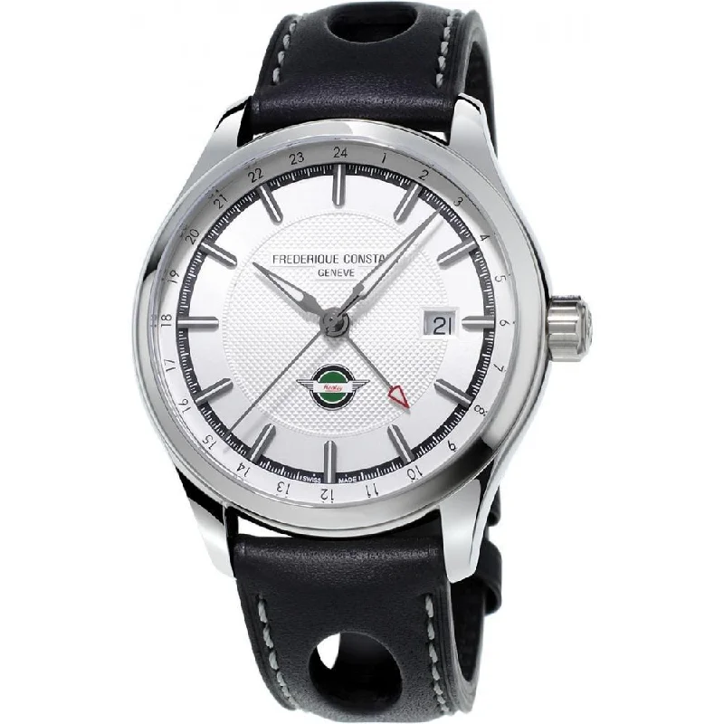 Fine dial watches-Frederique Constant Men's FC350HS5B6 Healey Black Leather Watch