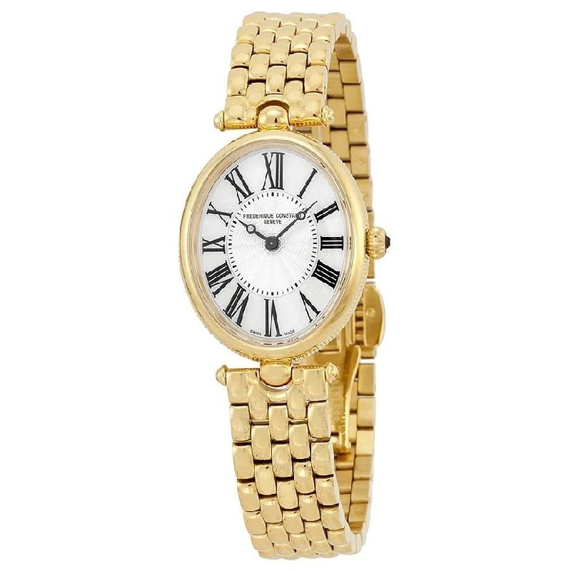 Morganite dial watches-Frederique Constant Women's FC-200MPW2V5B Art Deco Gold-Tone Stainless Steel Watch