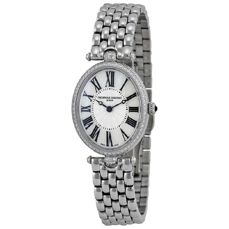 Steel face watches-Frederique Constant Women's FC-200MPW2VD6B Art Deco Stainless Steel Watch