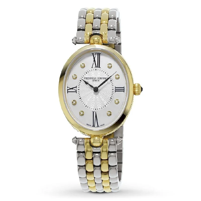 Pure slim watches-Frederique Constant Women's FC-200MPWD3V3B Classics Art Deco Two-Tone Stainless Steel Watch