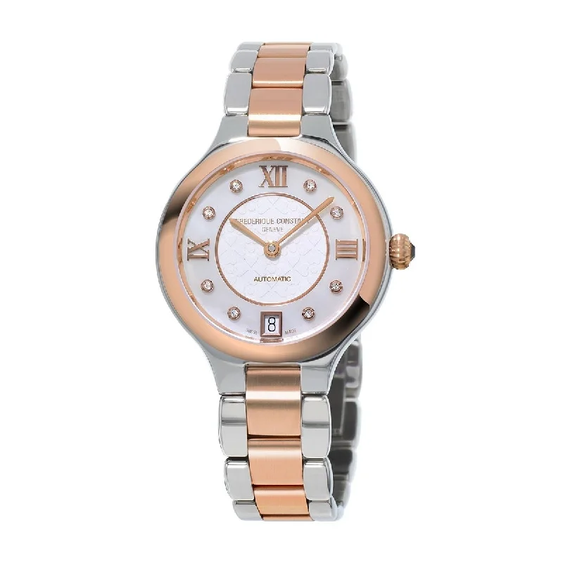 Painted strap watches-Frederique Constant Women's FC-306WHD3ER2B Classics Delight Two-Tone Stainless Steel Watch