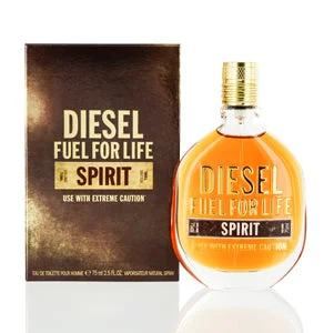 Shiny silver watches-Fuel For Life Spirit Diesel Edt Spray Box Sl. Damaged 2.5 Oz (75 Ml) For Men