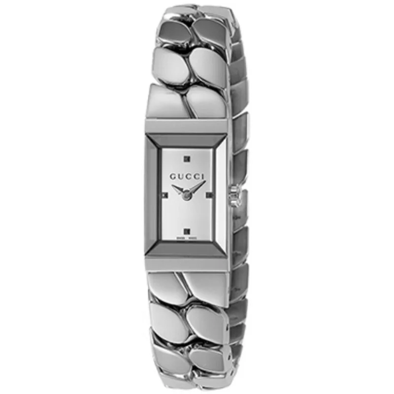 Thick rim watches-Gucci G-Frame Women's YA147501 Silver Stainless Steel Watch