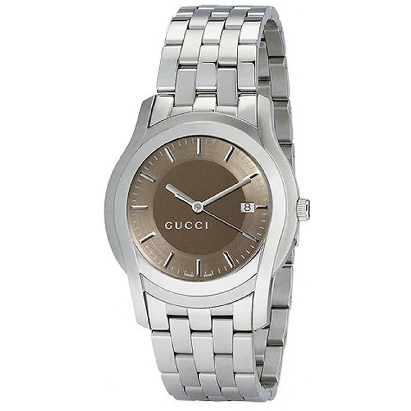 Eco leather watches-Gucci Men's YA055215 G-Gucci Stainless Steel Watch