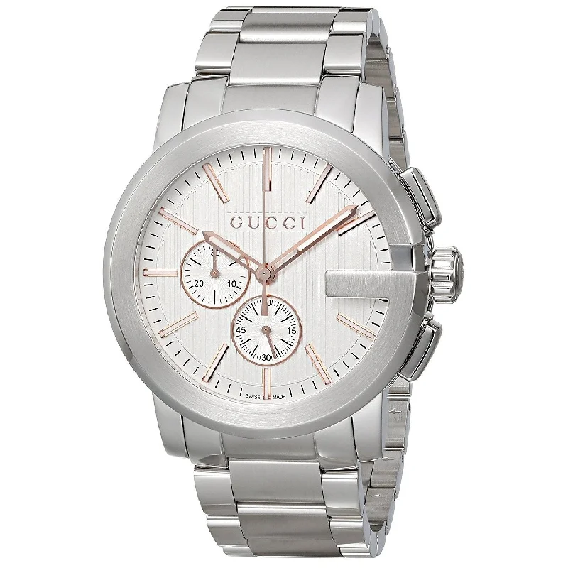 Square strap watches-Gucci Men's YA101201 G-Chrono Chronograph Stainless Steel Watch