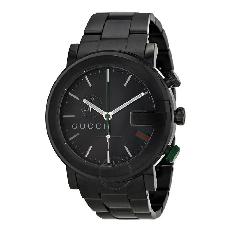 Gem face watches-Gucci Men's YA101331 G-Chrono Chronograph Black Stainless Steel Watch