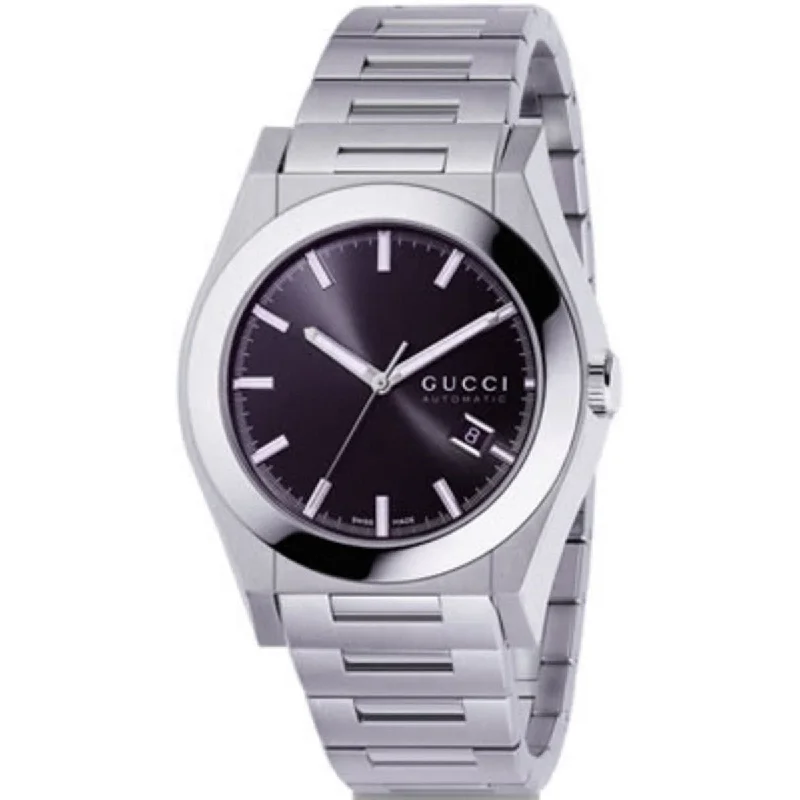 Vivid face watches-Gucci Men's YA115201 115 Pantheon Stainless Steel Watch