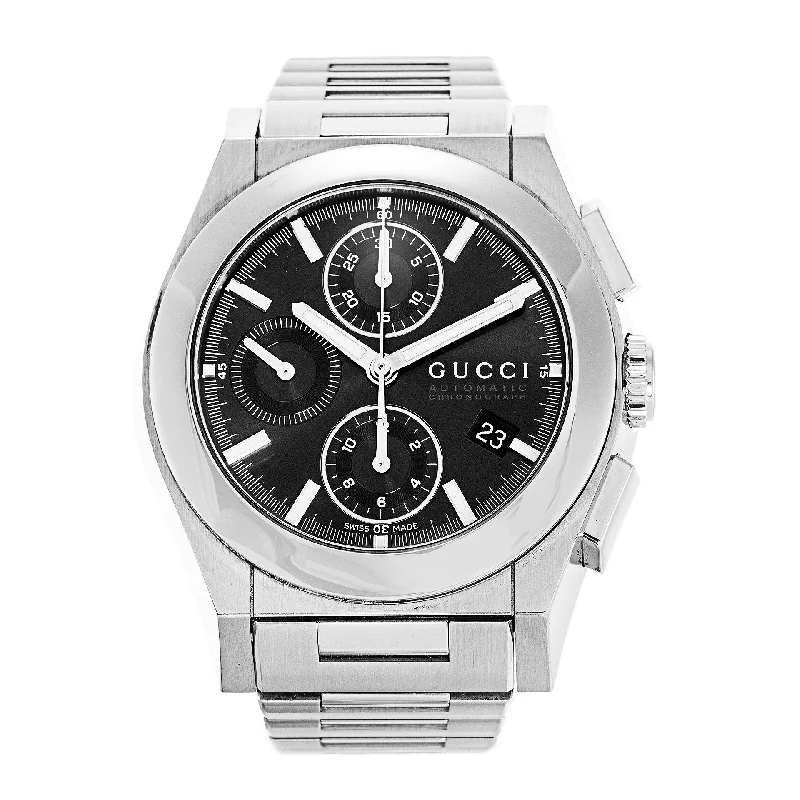 Wide band watches-Gucci Men's YA115205 115 Pantheon Chronograph Stainless Steel Watch