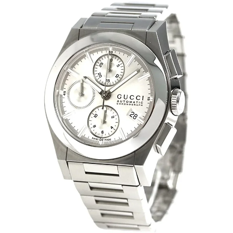 Daily sleek watches-Gucci Men's YA115206 115 Pantheon Chronograph Stainless Steel Watch