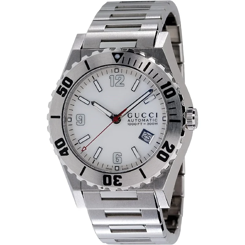 Sporty sleek watches-Gucci Men's YA115212 115 Pantheon Stainless Steel Watch