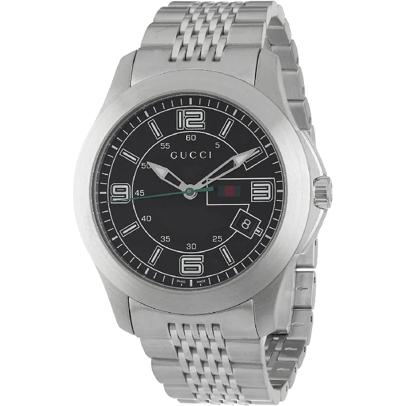 Retro strap watches-Gucci Men's YA126201 Timeless Stainless Steel Watch