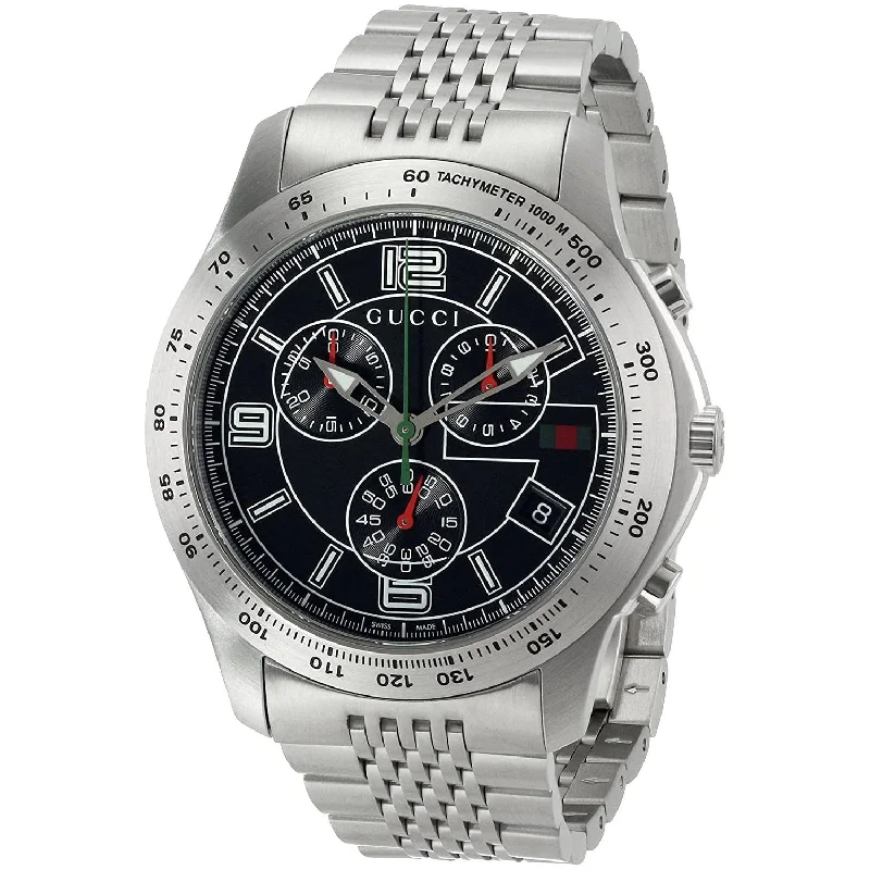 Bold analog watches-Gucci Men's YA126205 G-Timeless Chronograph Stainless Steel Watch