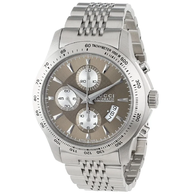 Thick metal watches-Gucci Men's YA126213 G-Timeless Chronograph Stainless Steel Watch