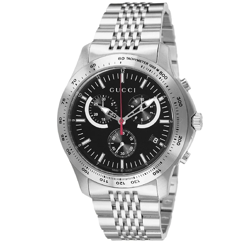 Wide chrono watches-Gucci Men's YA126254 G-Timeless Chronograph Stainless Steel Watch