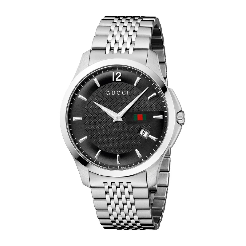 Thin band watches-Gucci Men's YA126309 G-Timeless Stainless Steel Watch