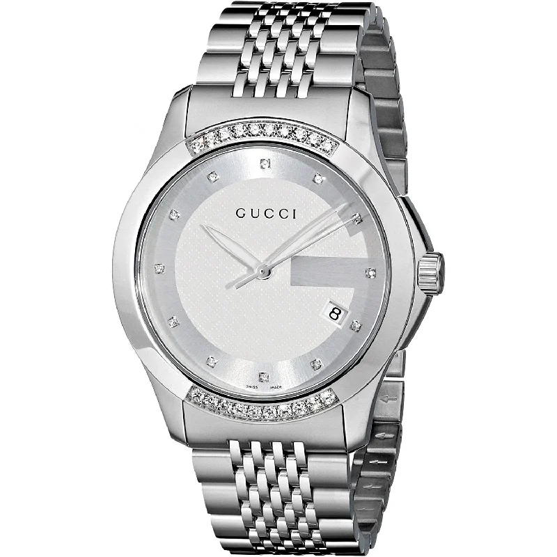 Soft rubber watches-Gucci Men's YA126407 G-Timeless Stainless Steel Watch