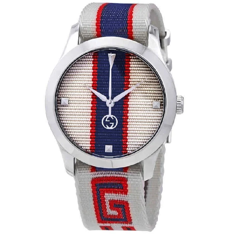 Retro face watches-Gucci Men's YA1264071 G-Timeless Multicolored Nylon Watch