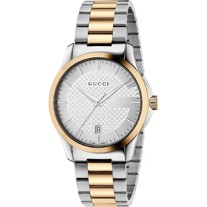 Petal face watches-Gucci Men's YA126450 G-Timeless Two-Tone Stainless Steel Watch