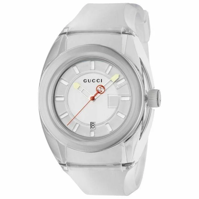 Bold sport watches-Gucci Men's YA137110 Sync White Rubber Watch