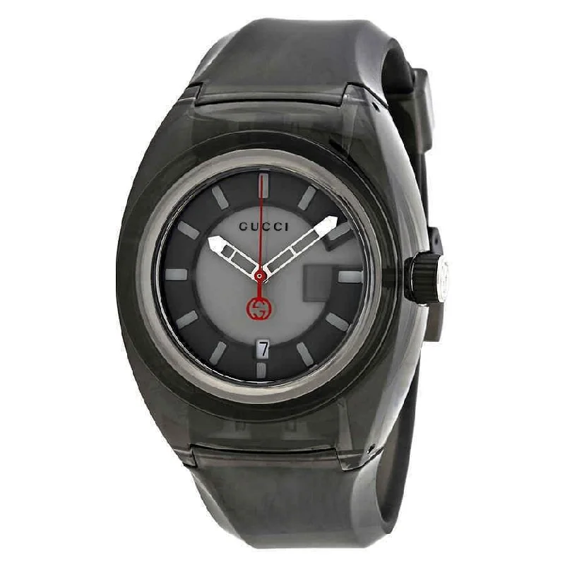 Two-tone band watches-Gucci Men's YA137111 Sync Grey Rubber Watch